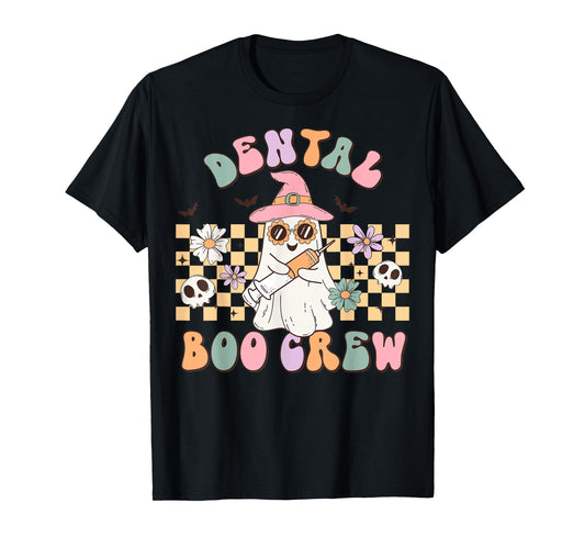 Dental Boo Crew Retro Halloween Dental Assistant T-Shirt
