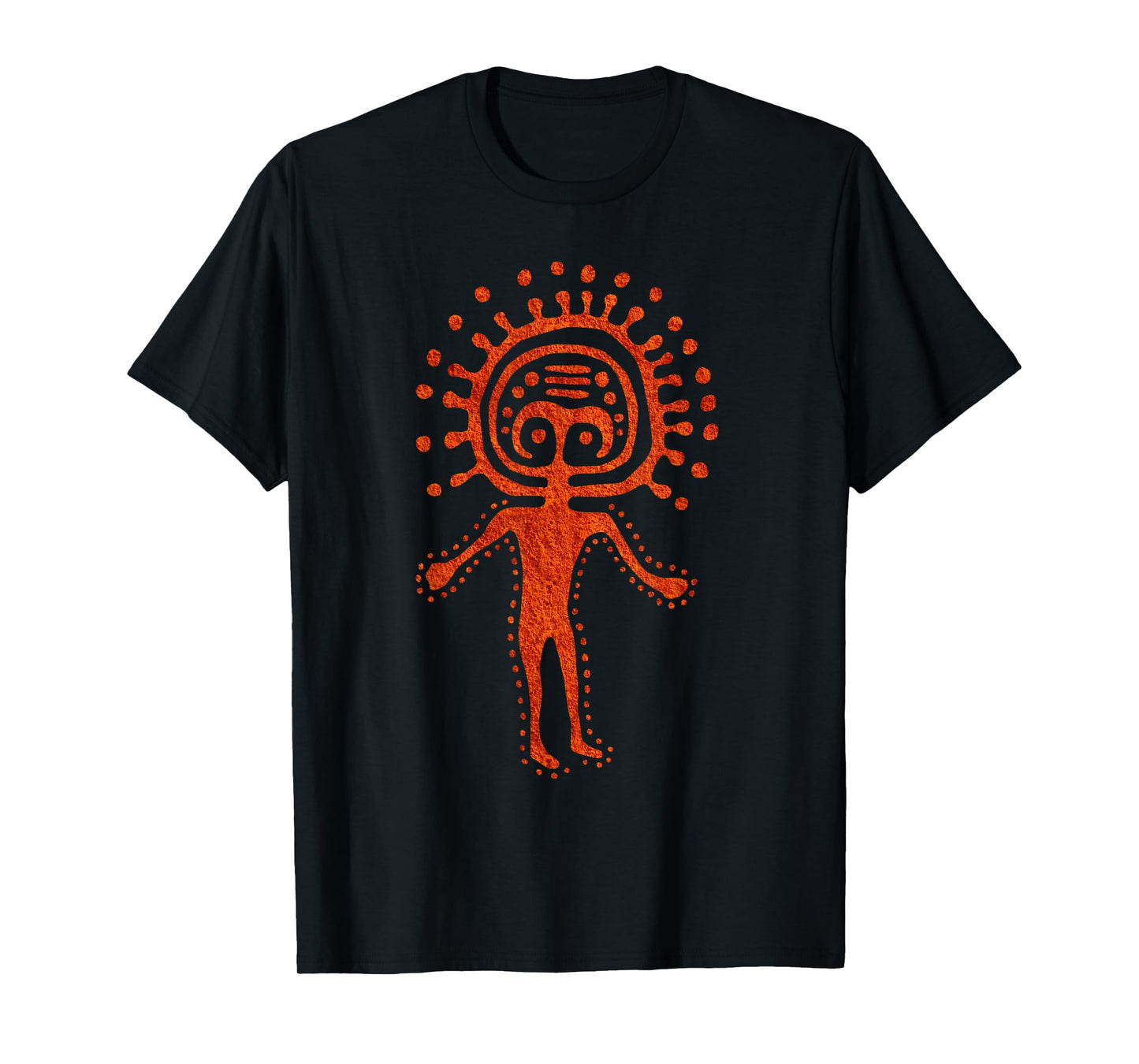Kazak Man Alien Shaman Symbol Cosmic Paleo Petroglyph Art T-Shirt