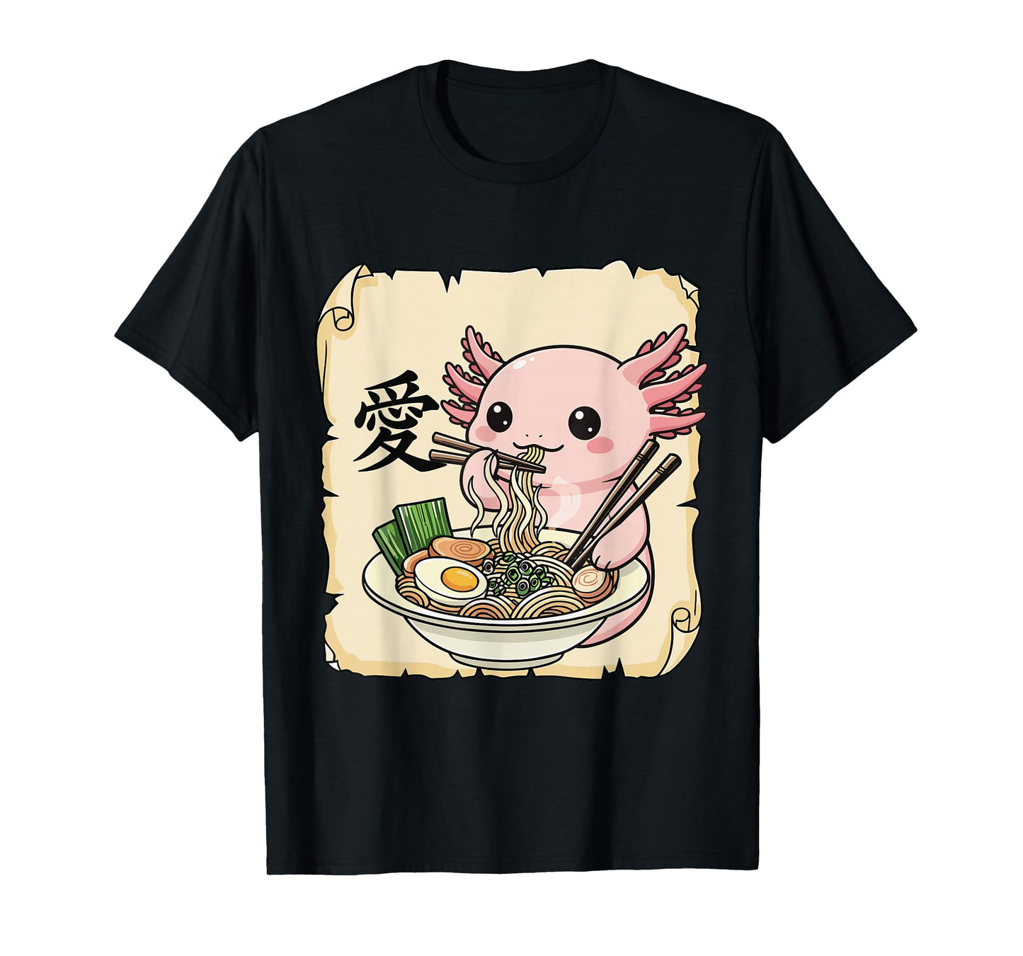 Funny Axolotl Ramen Kawaii Anime Japanese Graphic Women Men T-Shirt