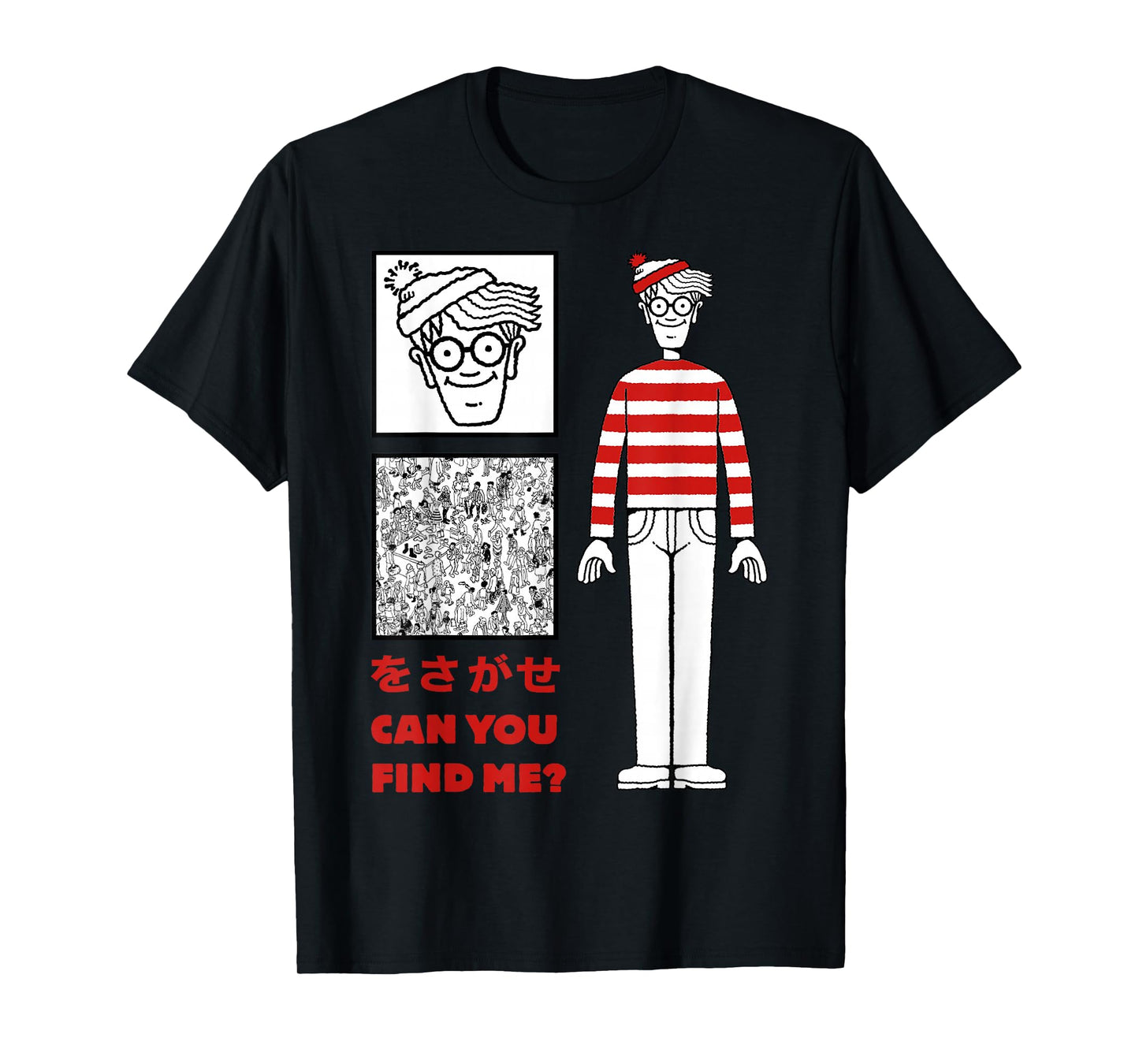 Where's Waldo Can You Find Me Kanji Poster Graphic T-Shirt T-Shirt