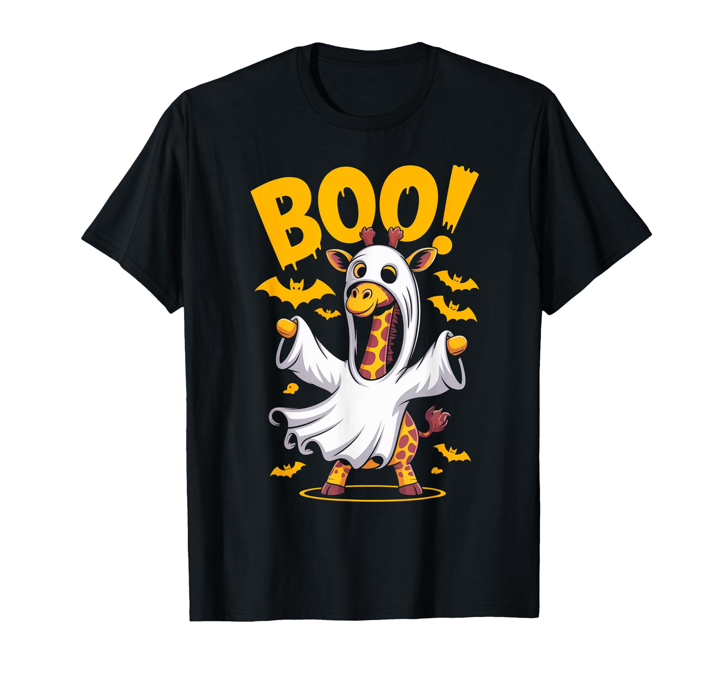 Funny Giraffe Ghost Costume Boo Halloween Outfit Gifts T-Shirt