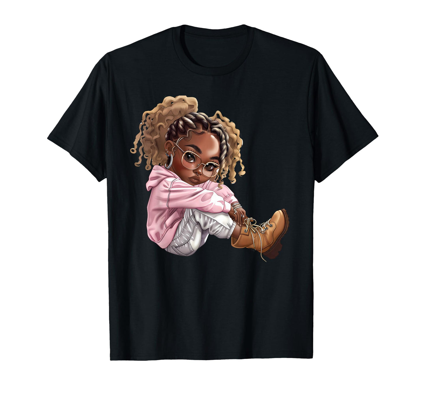 Black History Queen Melanin Sistas Women Curly Afro American T-Shirt