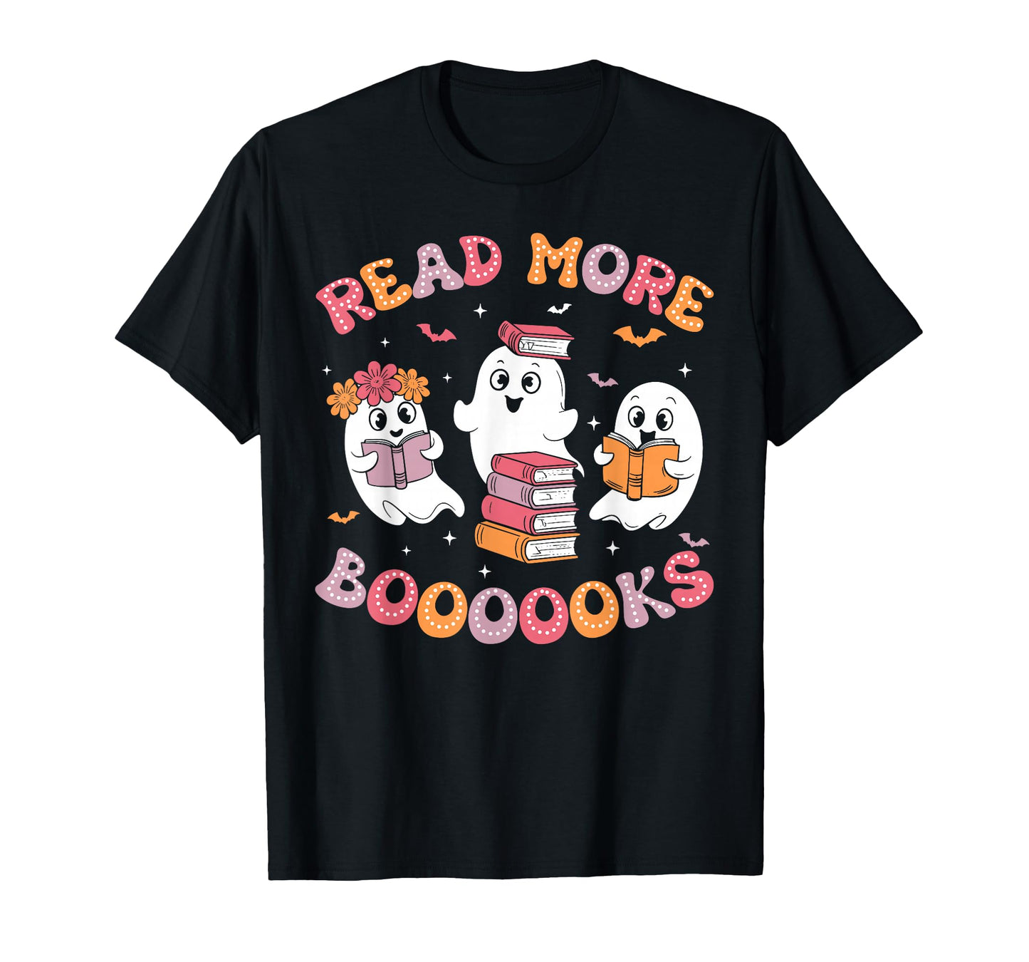 Cute Ghost Book Read More Books Funny Teachers Halloween T-Shirt