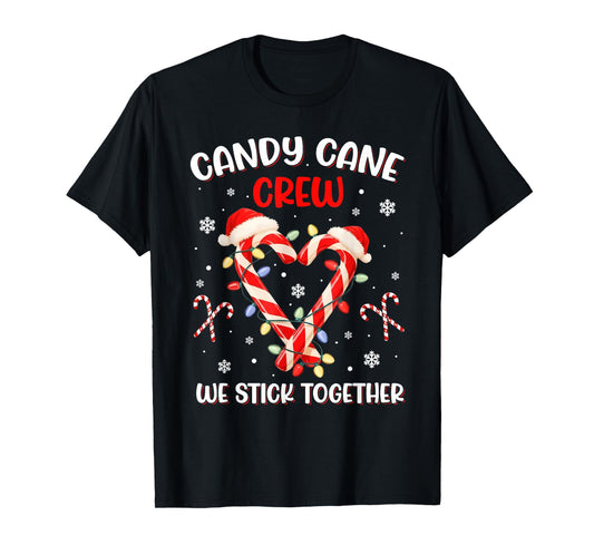 Christmas Candy Cane Heart Holiday Family Matching Pajama T-Shirt