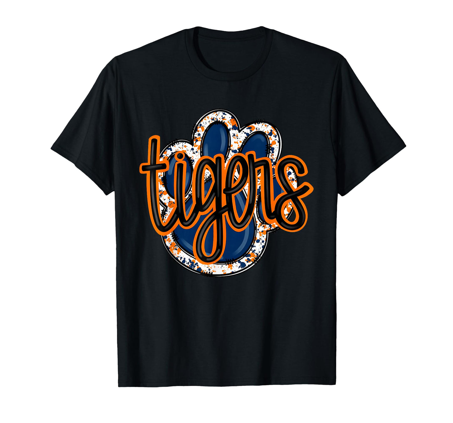 Tigers Paw Print Spirit Team Mascot Animal Pride T-Shirt