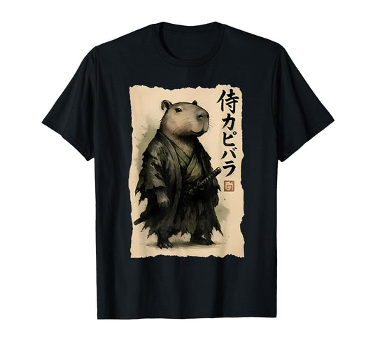 Capybara Samurai Japanese Warrior Graphic Anime Ukiyo-e Art T-Shirt