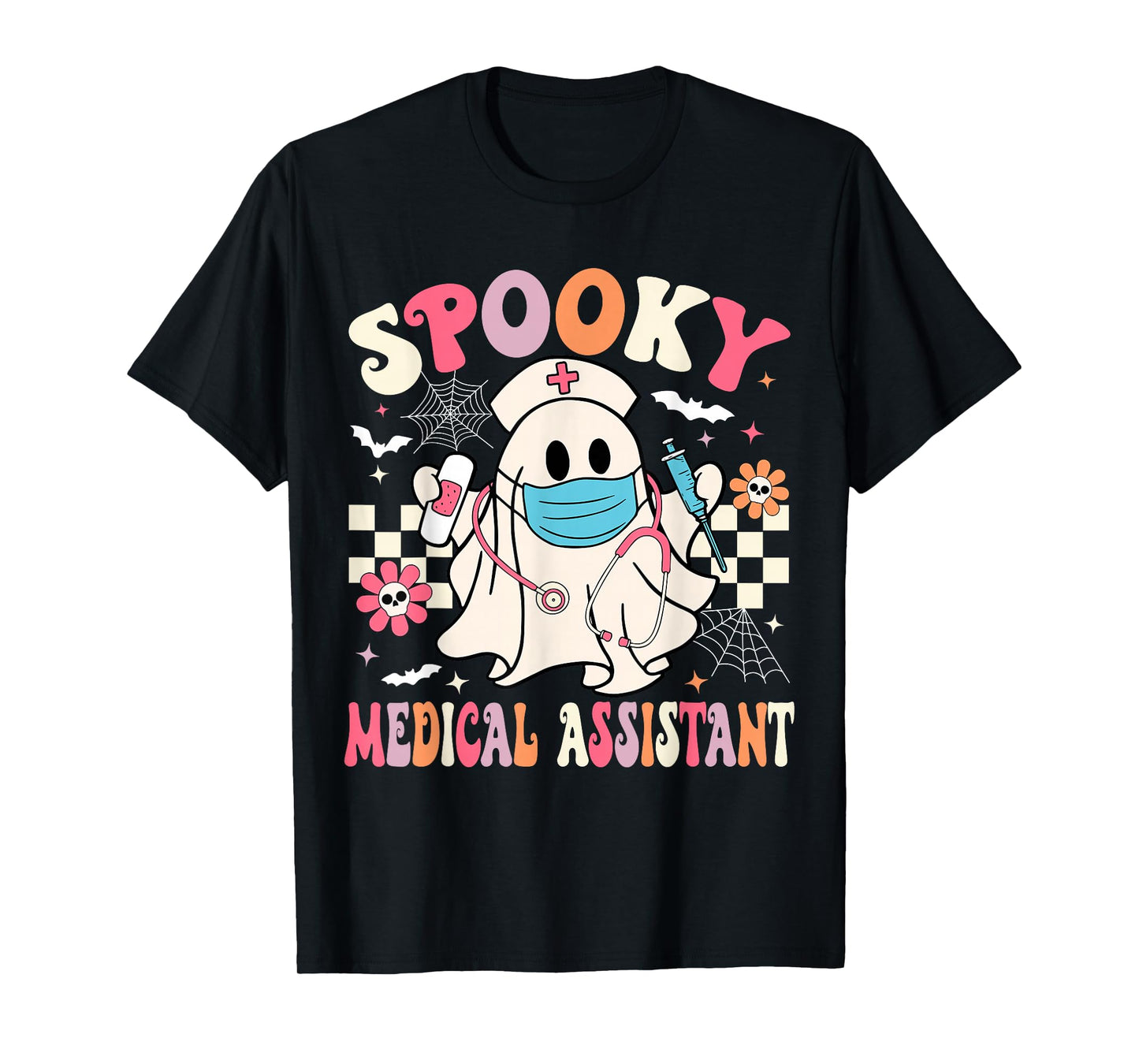 Groovy Spooky Medical Assistant Cute Halloween Med Assistant T-Shirt