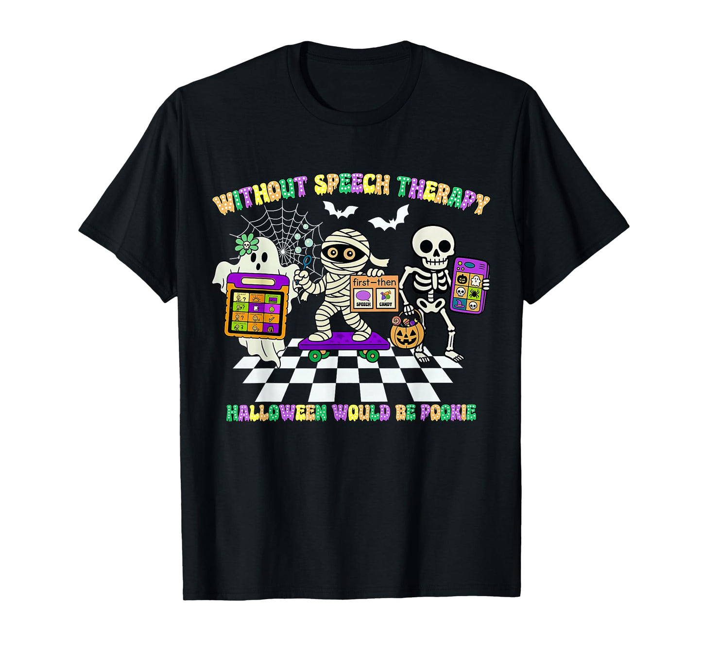 Trick Or Speech Halloween SLP Retro Speech Therapy Halloween T-Shirt