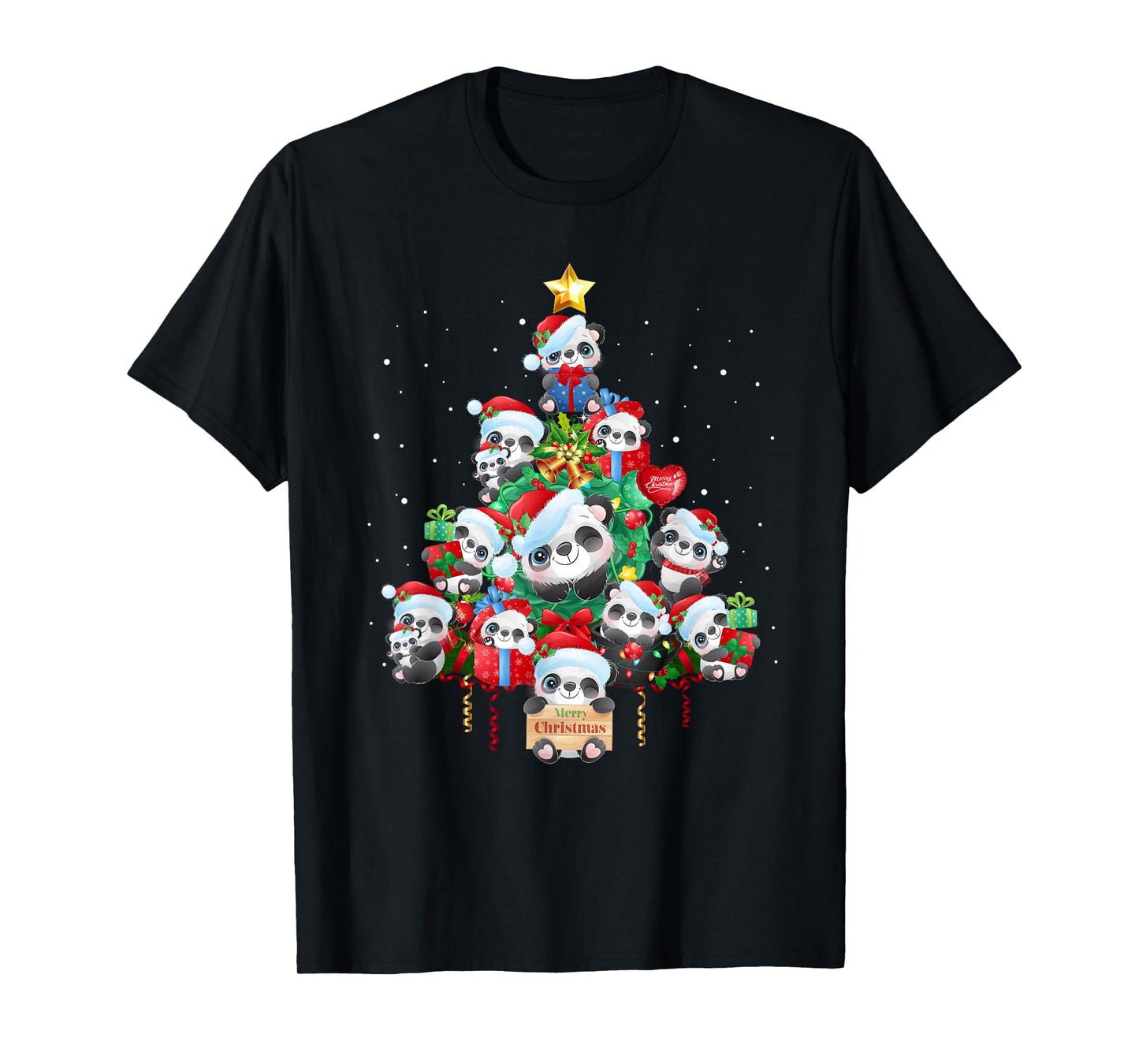 Kids Cute Panda Christmas Tree Pet Panda Lover Christmas T-Shirt