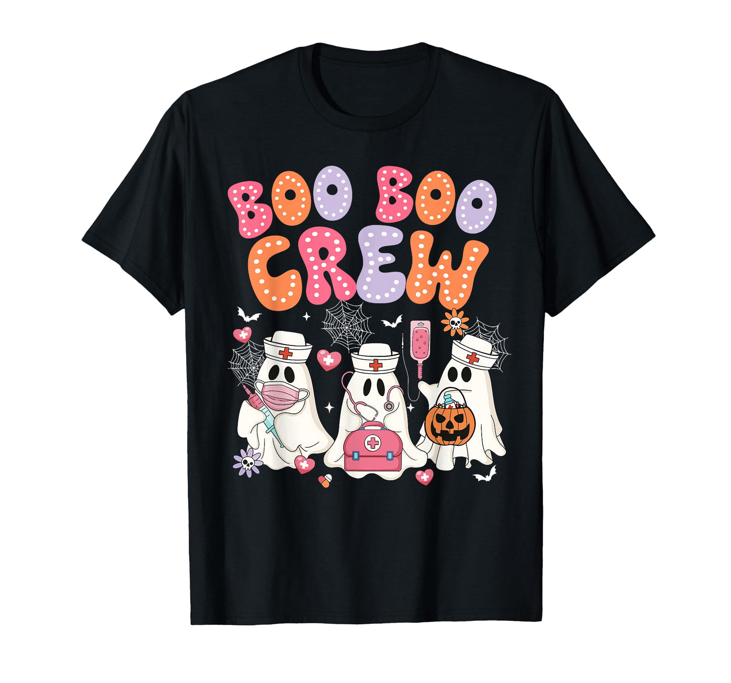 Groovy Boo Boo Crew Nurse Funny Ghost Halloween Team Custome T-Shirt