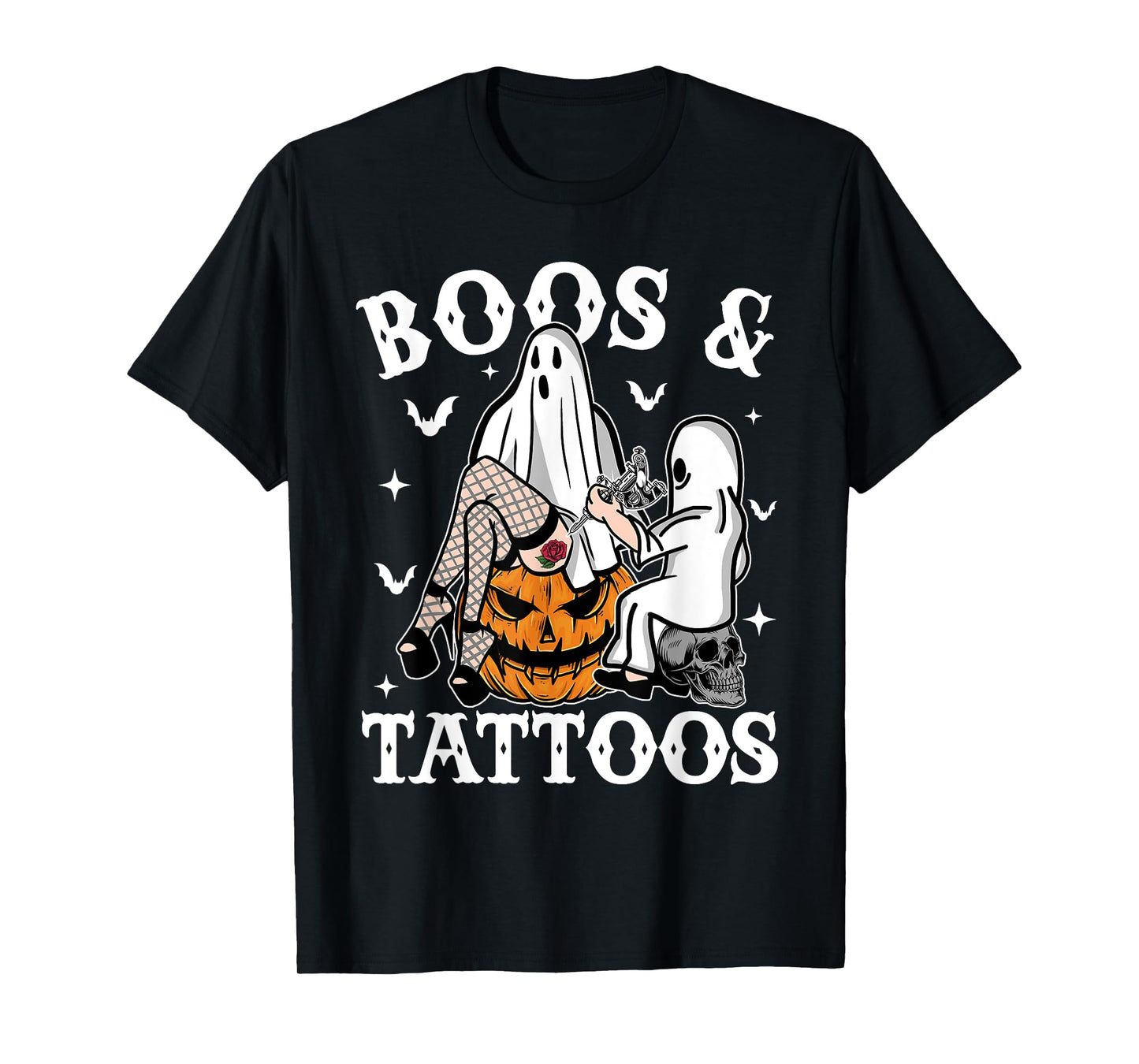 Ghosts Pumpkin Tattoo Artist Halloween Boos And Tattoos T-Shirt