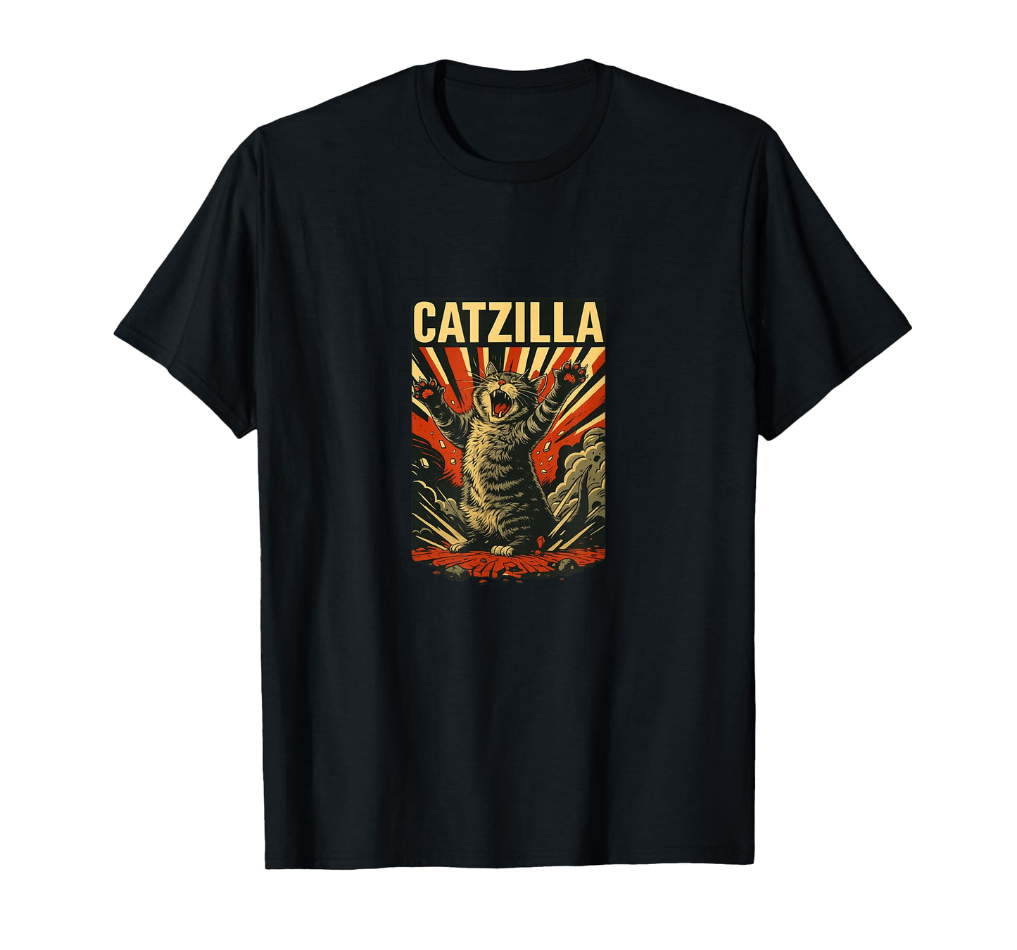 Catzilla – Vintage Kaiju Cat Poster Meme T-Shirt