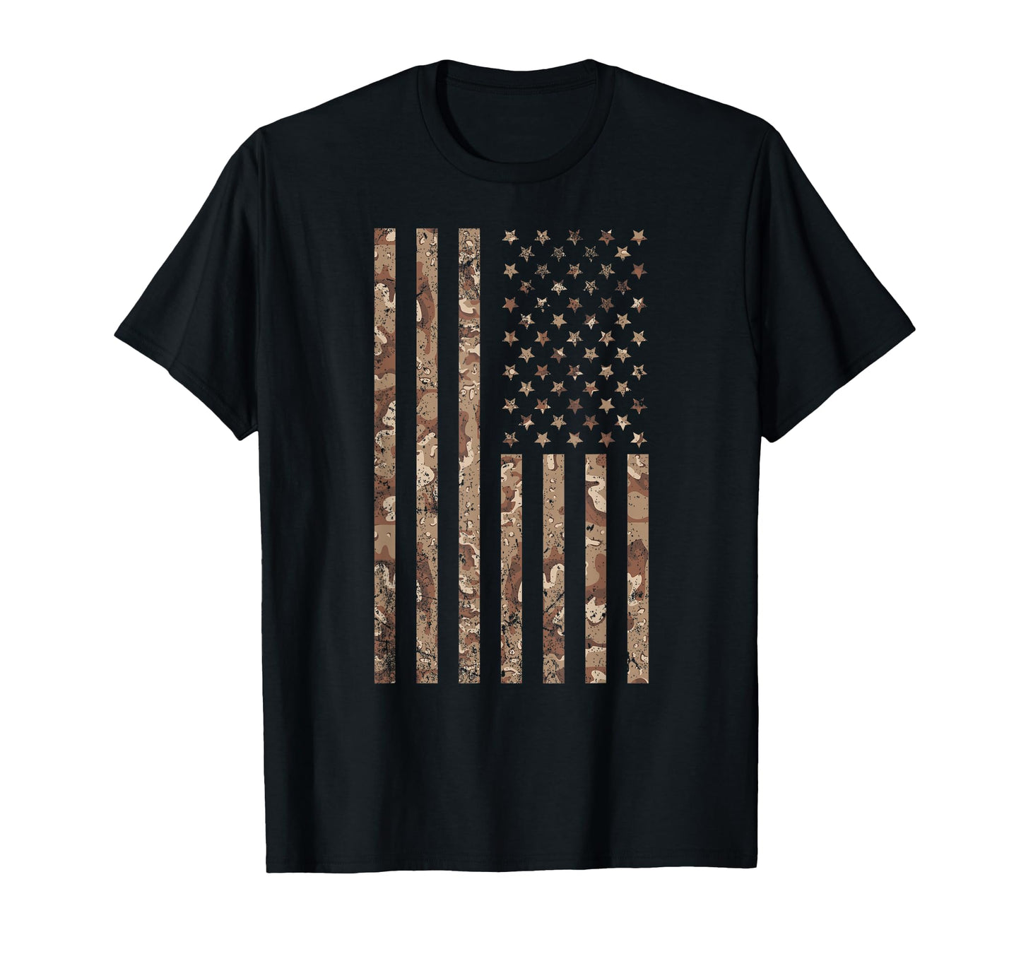 Desert Camo American Flag Military, Tactical Camouflage USA T-Shirt