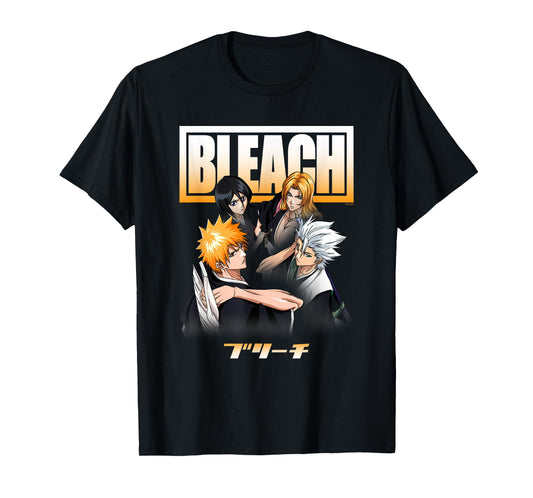 Bleach Cast and Ombre Logo Anime T-Shirt