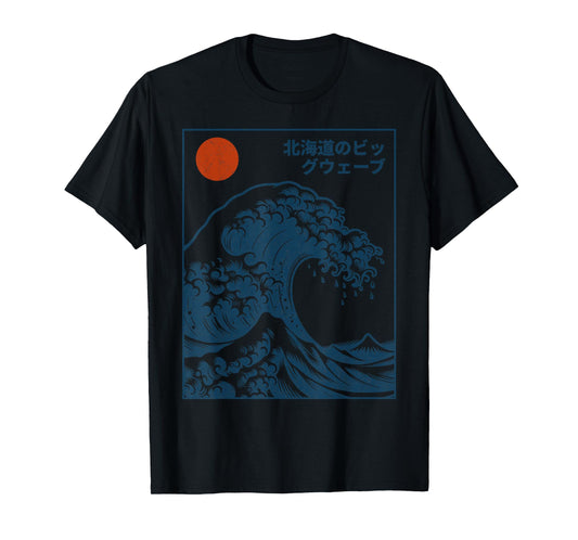 Great Wave Otaku Surfing Vintage Japanese Graphic Tee Men T-Shirt