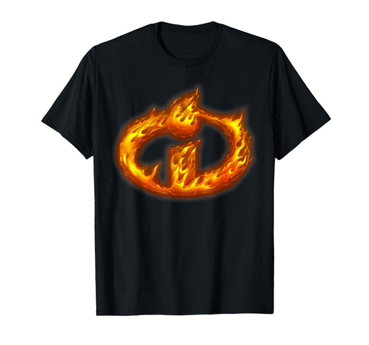 Disney Pixar Incredibles Flaming Hot Logo Graphic T-Shirt T-Shirt