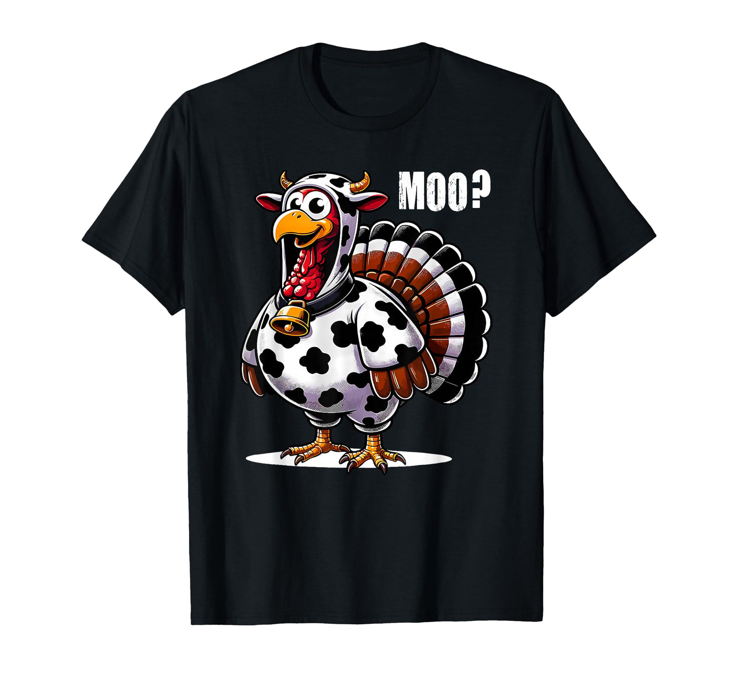 Turkey Moo Cow Costume Funny Thanksgiving T-Shirt