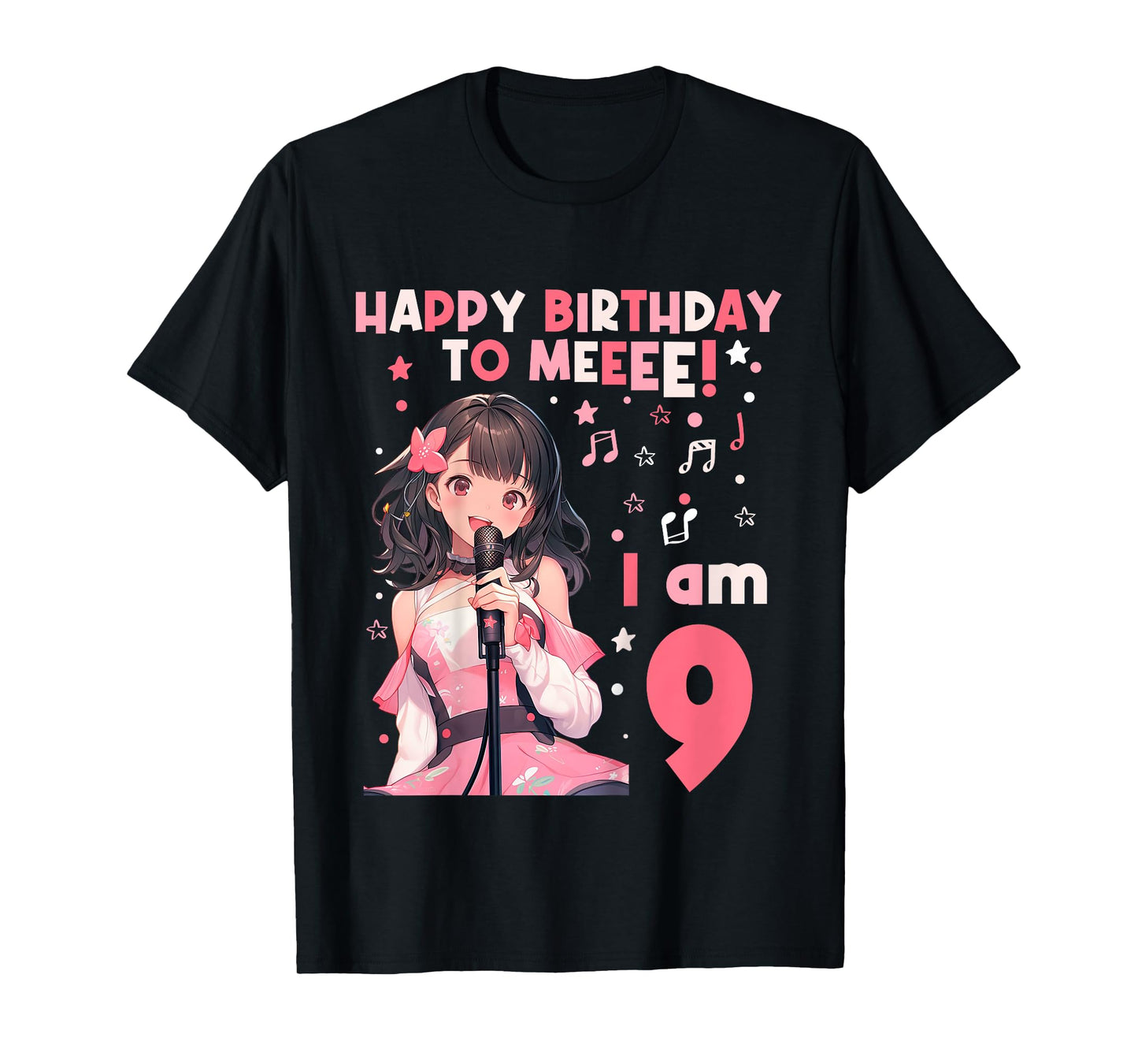 9 years old 9th birthday for Girl Anime 9 Birthday T-Shirt