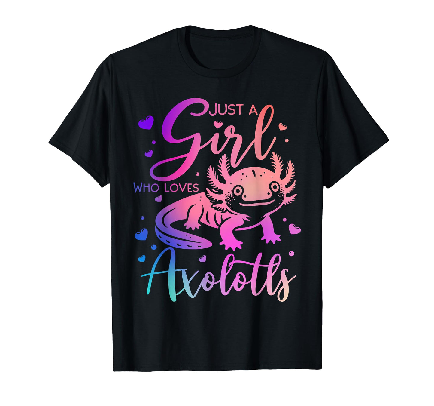 Just a Girl Who Loves Axolotls Cute Axolotl Kawaii Kids T-Shirt