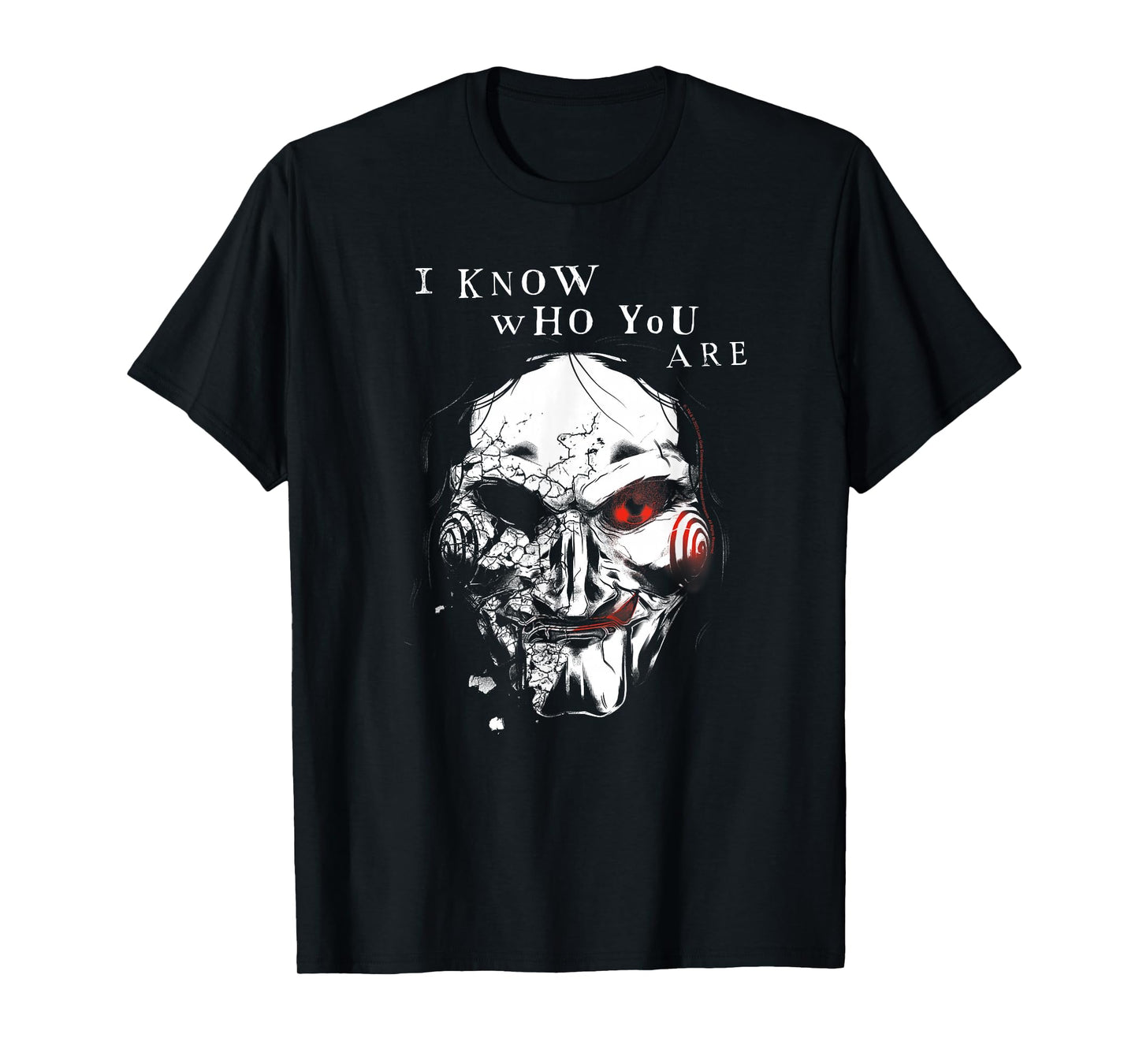 Saw Jigsaw Face I Know Who You are Horror Movie T-Shirt