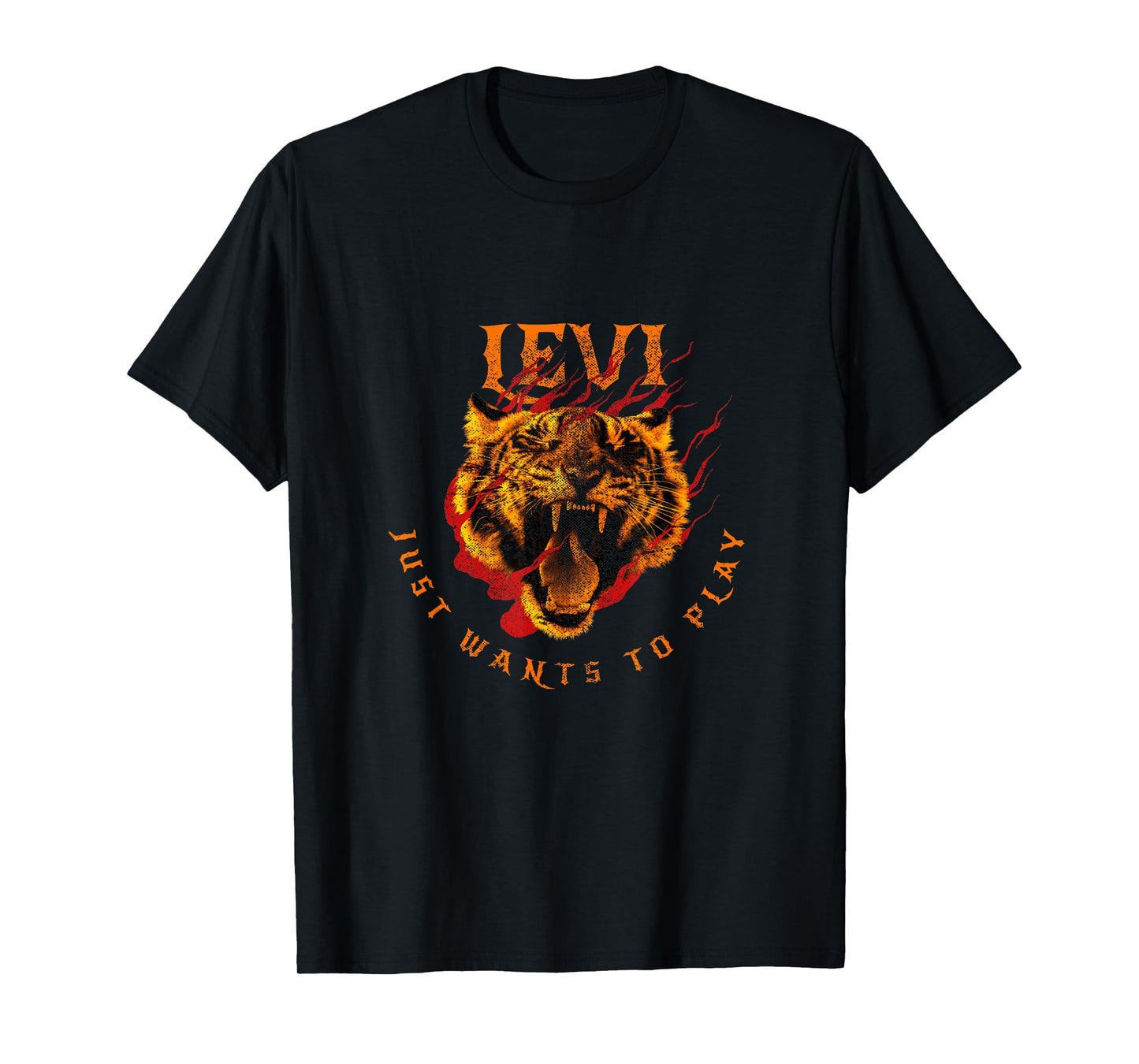 LEVI - Cute Boy Name with cool Tiger: Just wants to play T-Shirt
