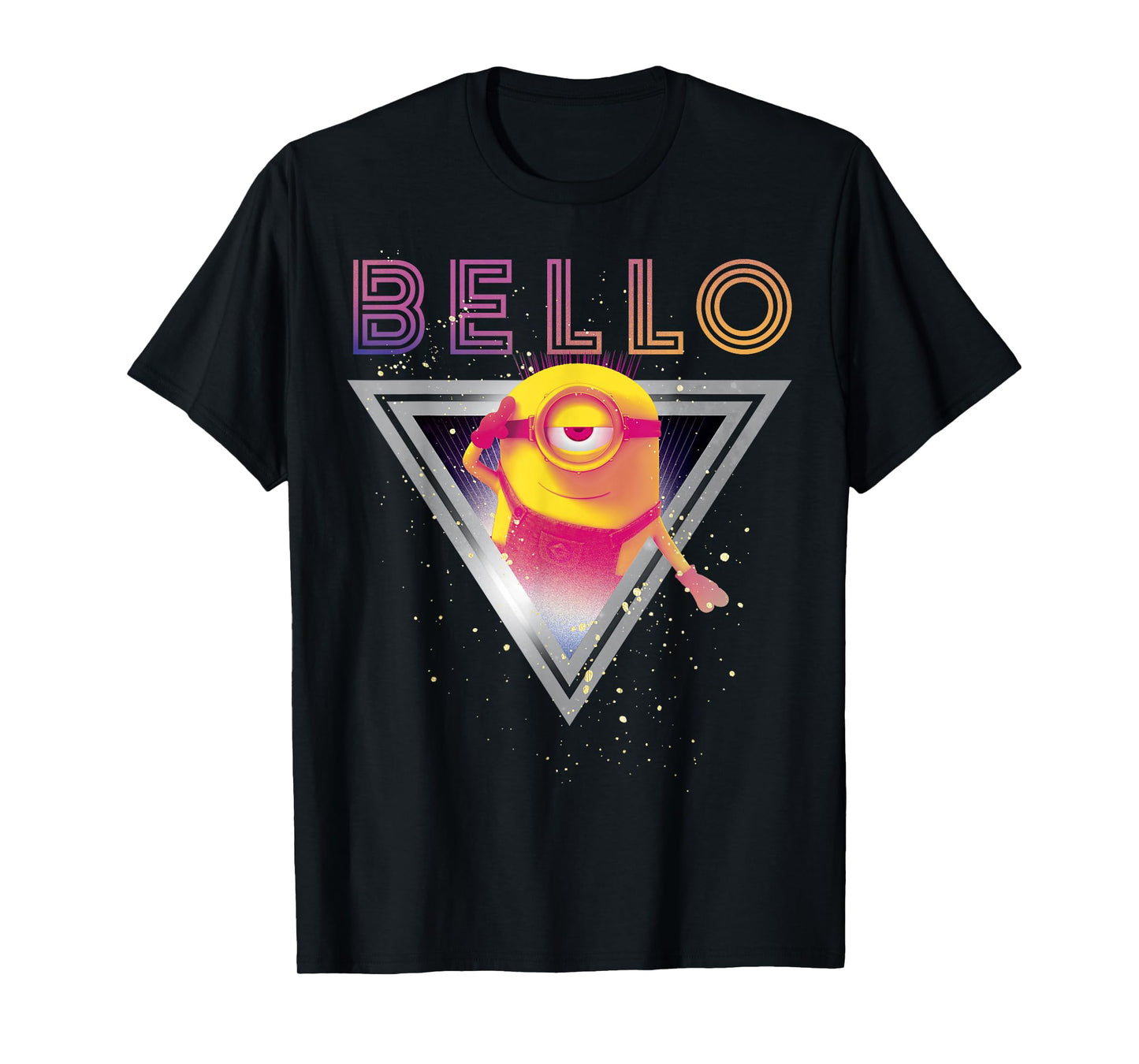 Despicable Me Minions Retro Bello Triangle Graphic T-Shirt T-Shirt