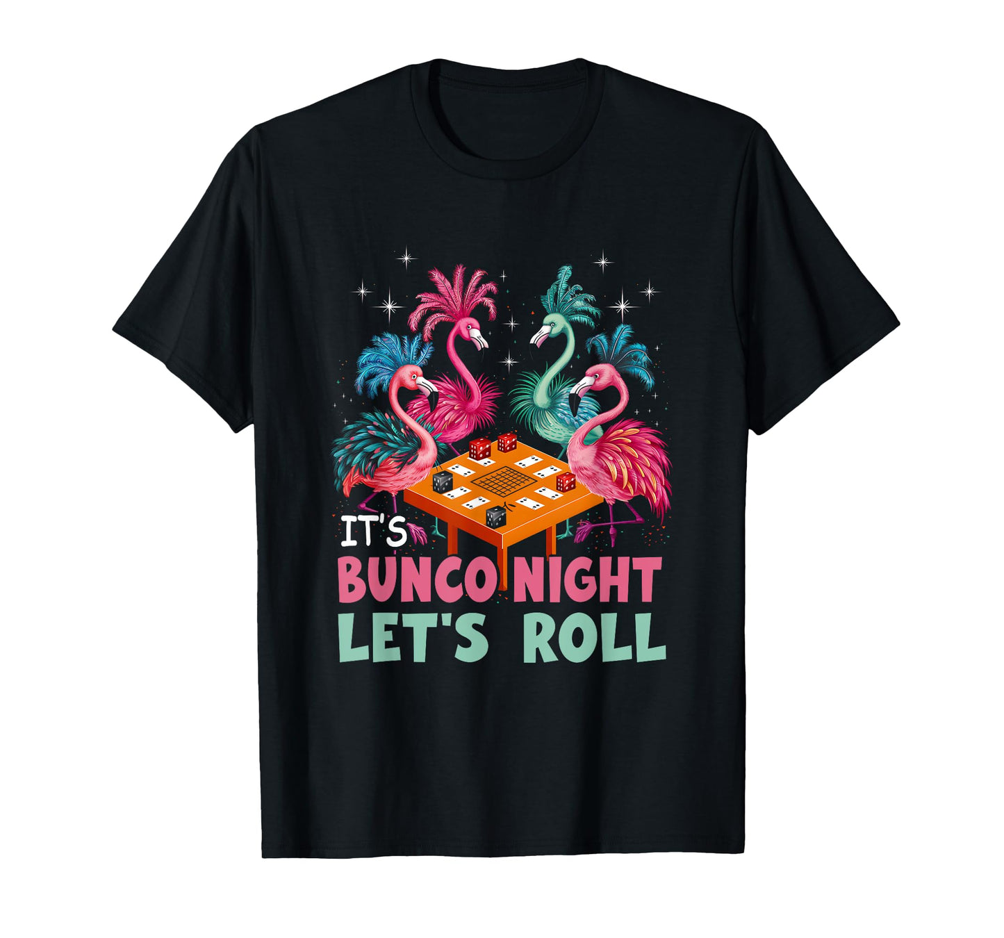 Bunco Night Pink Flamingo Bunco Game Dice Tropical Gambling T-Shirt