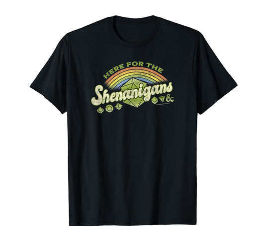 Dungeons & Dragons Here For The Shenanigans St. Patrick's T-Shirt