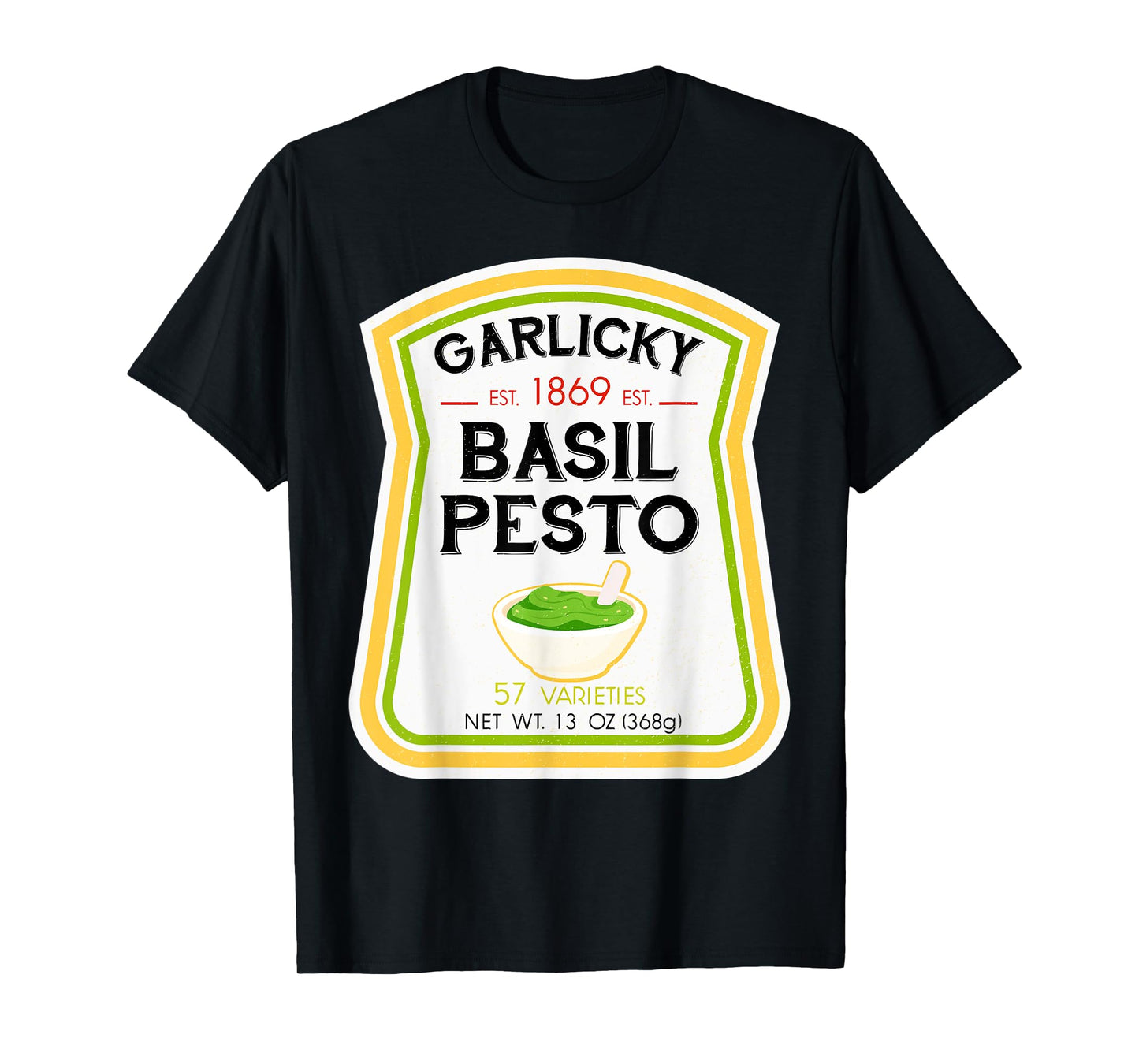 Basil Pesto Bottle Label Halloween 2021 Couples Costume T-Shirt