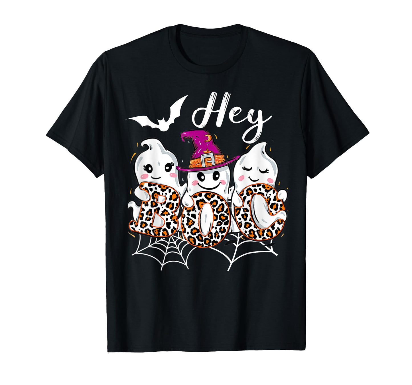 Hey Boo Cute Halloween Ghost Witch Trendy Halloween T-Shirt
