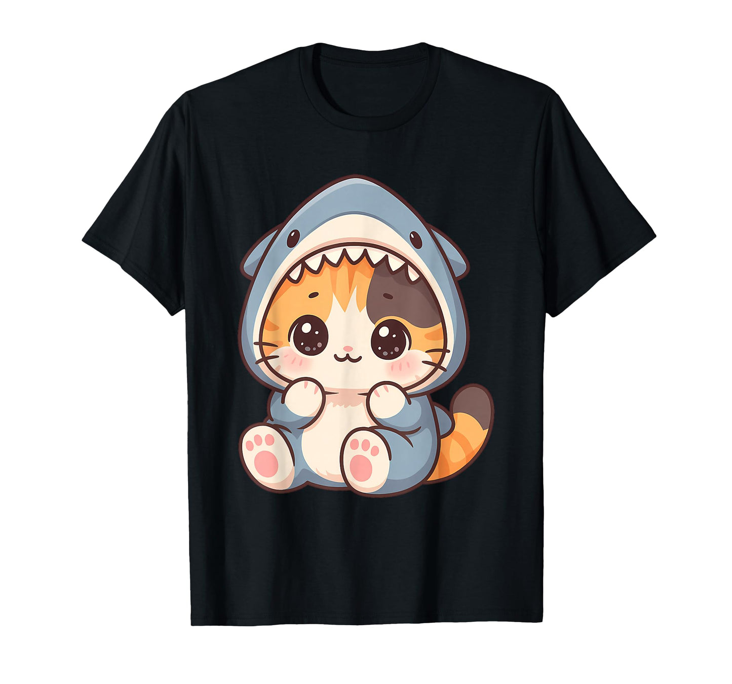 Kawaii Cute Kitten Shark Costume Kitty My Cat is a Shark T-Shirt