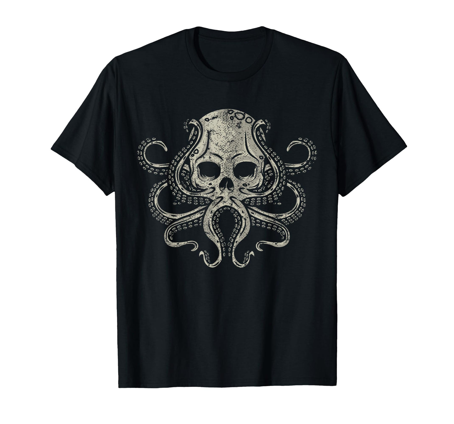 Creepy Octopus Skull Sea Monster Kraken Scuba Diver Goth T-Shirt