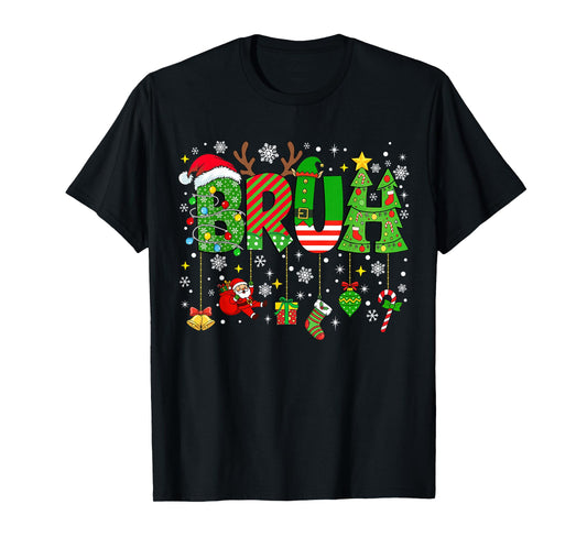 Bruh Meme Funny Christmas Saying Bro Greeting Teens Boys Men T-Shirt