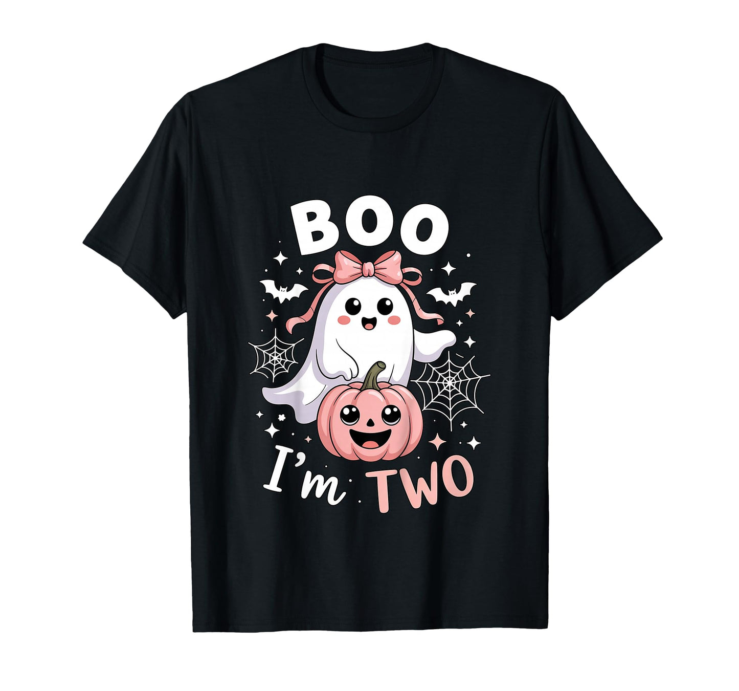 Ghost Boo I'm Two Years 2nd Birthday Toddler Halloween Party T-Shirt