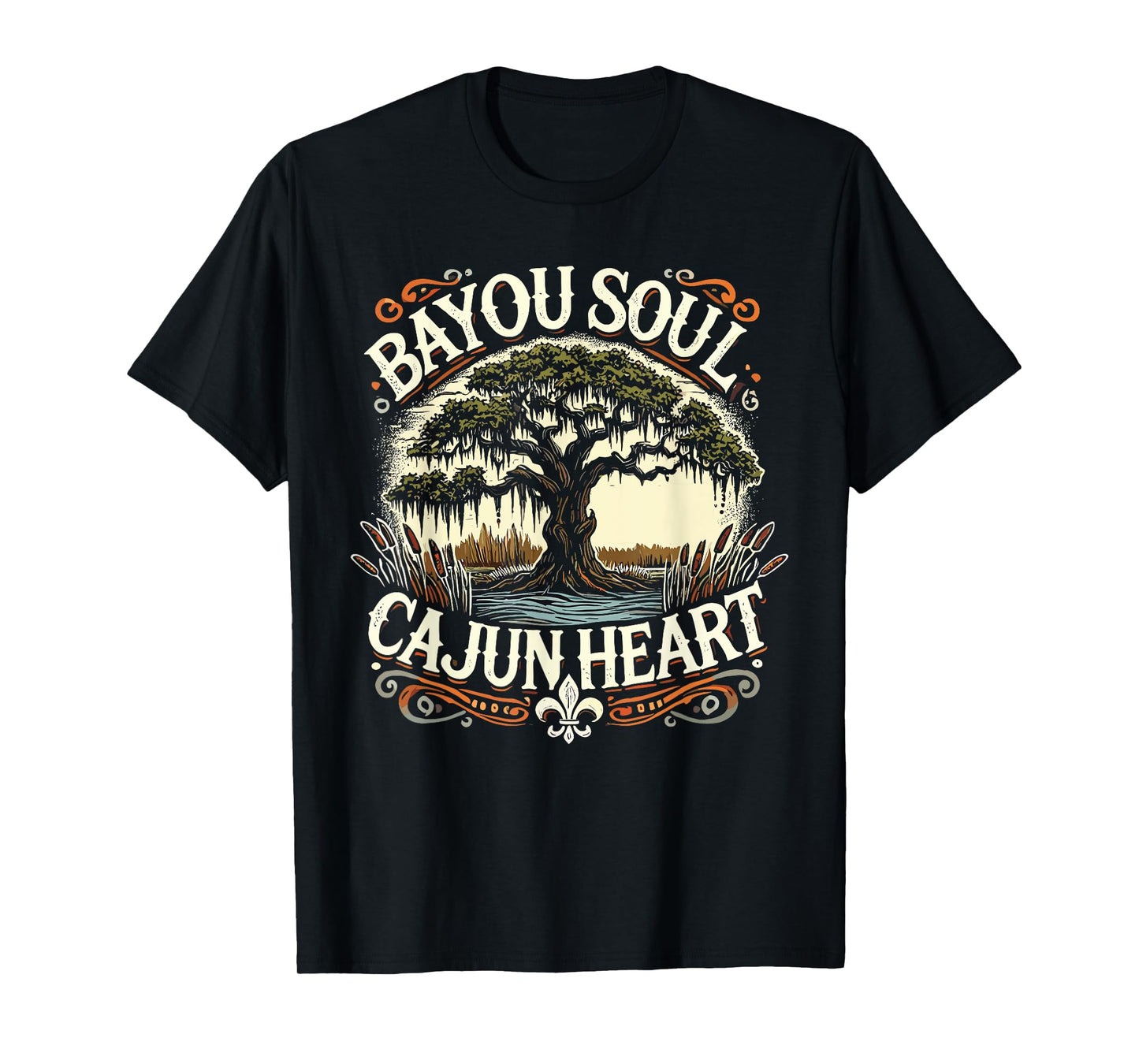 Bayou Soul Cajun Heart Louisiana History T-Shirt