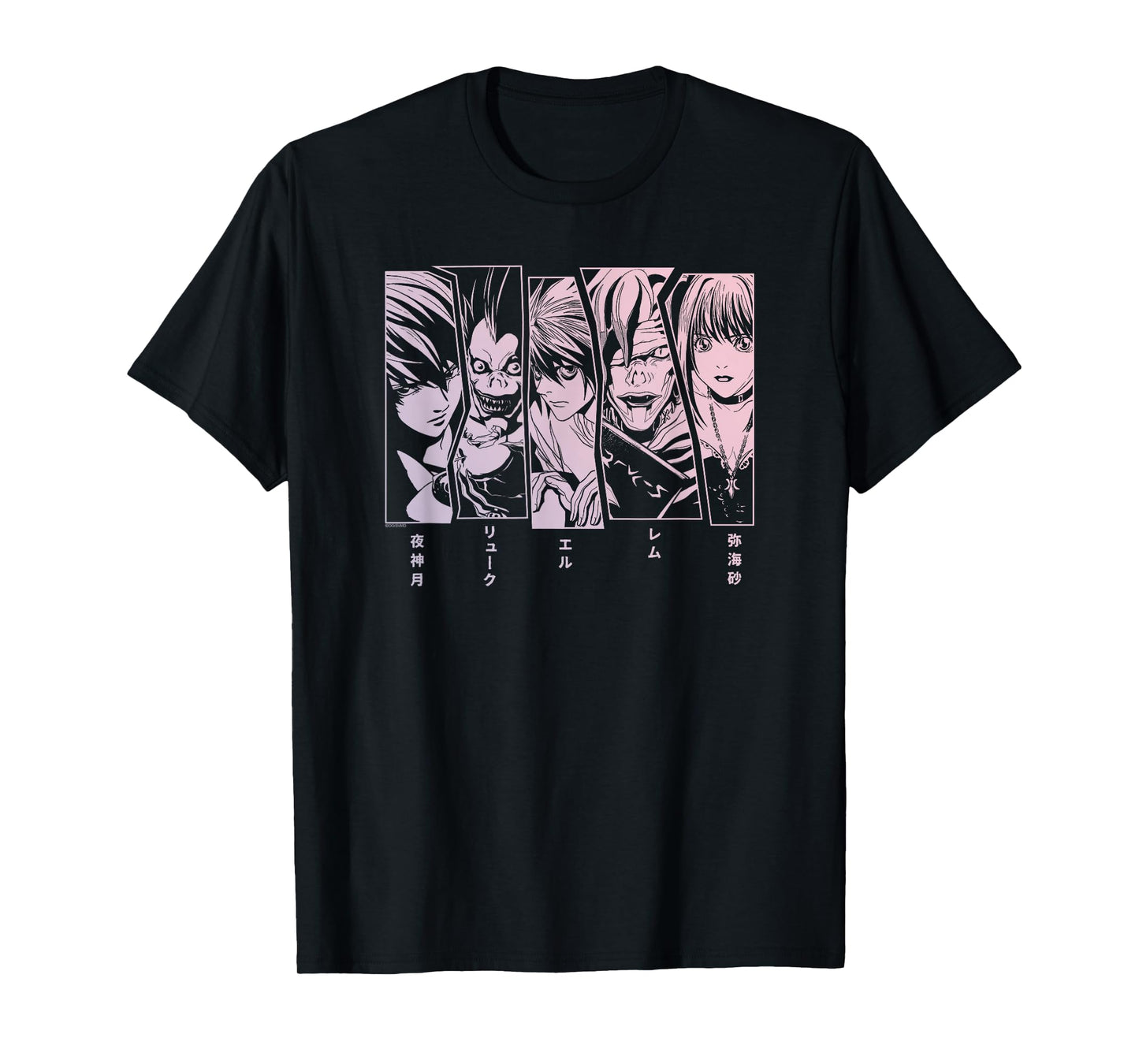 Death Note 5 Panel Faces T-Shirt