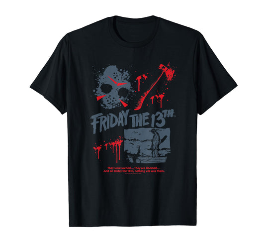 Friday The 13th Jason Mask Bloody Weapon T-Shirt