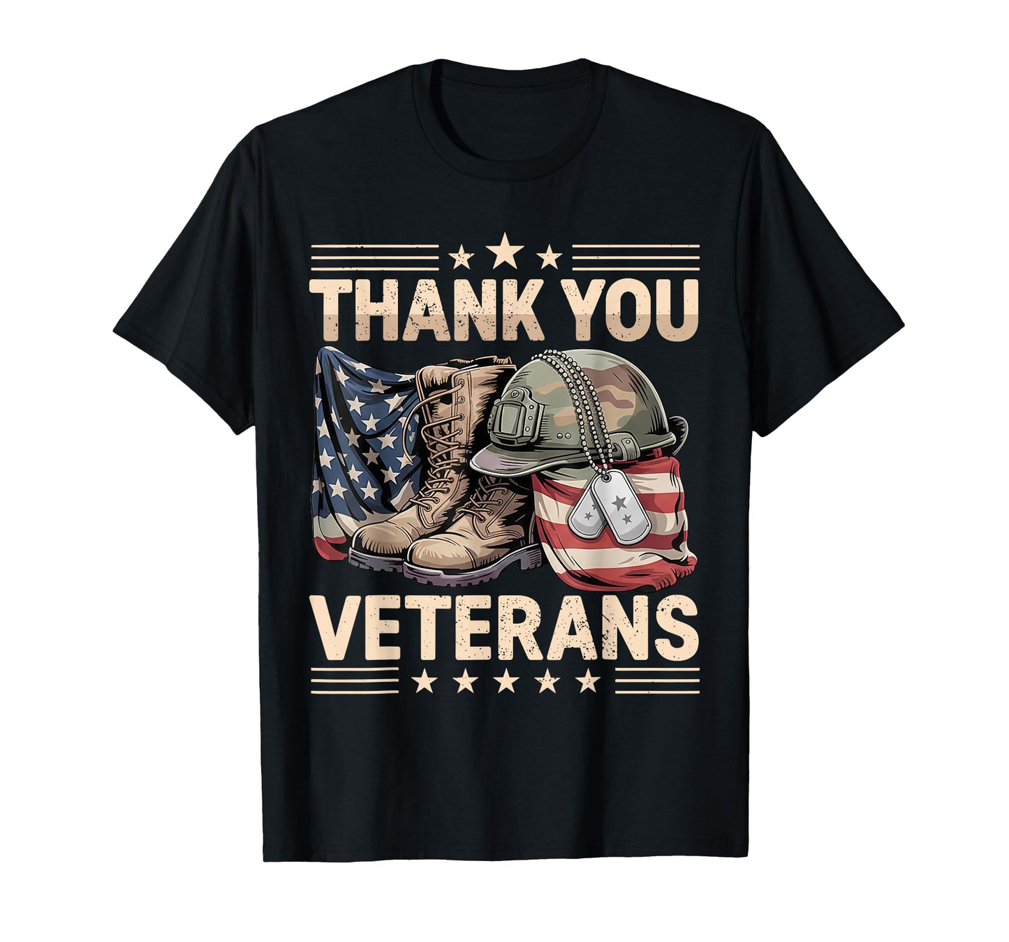 Thank You Veterans Day American Flag Heart Patriotic Hero T-Shirt