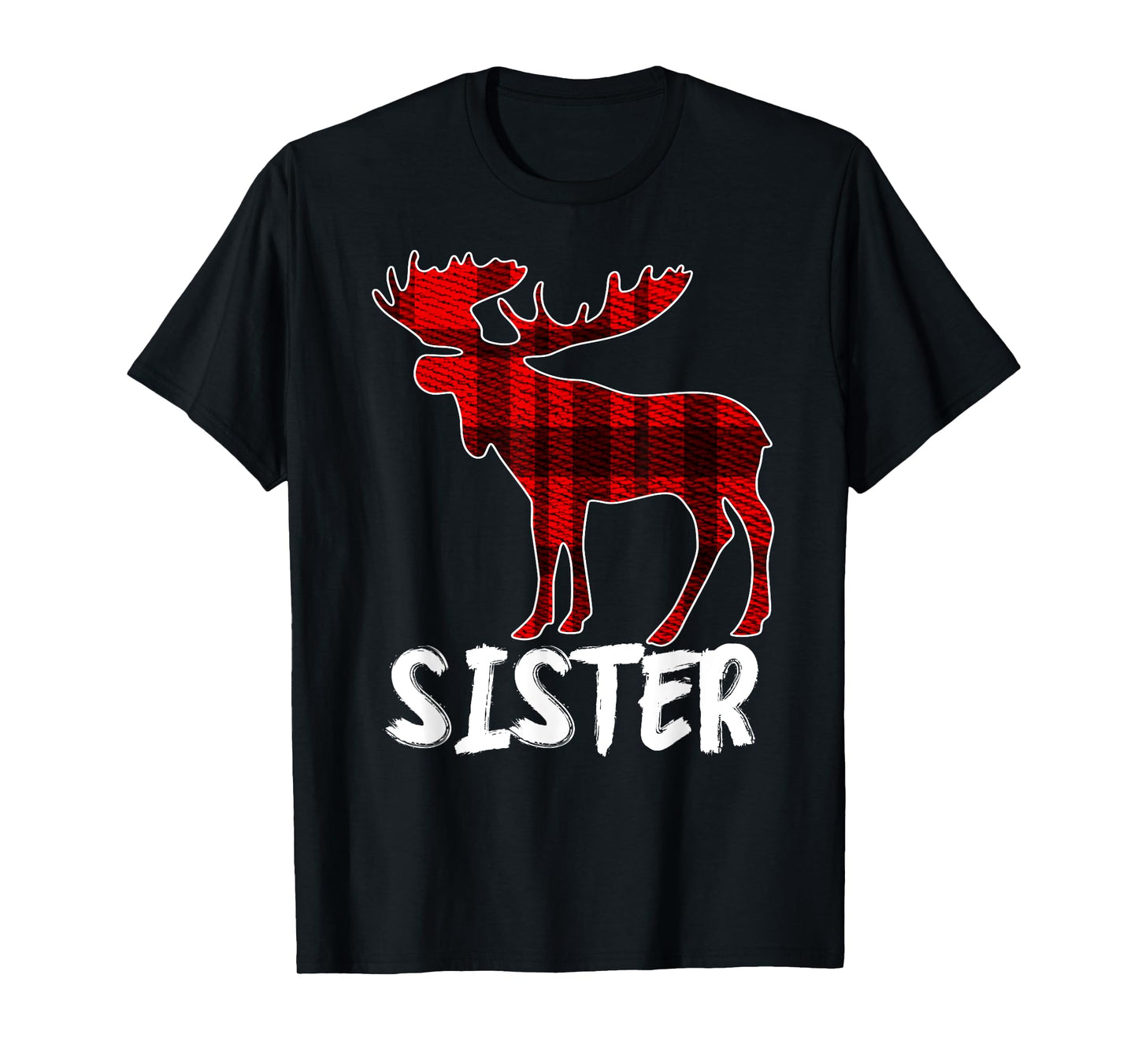 Sister Moose Plaid T-Shirt Christmas Pajama Family Matching