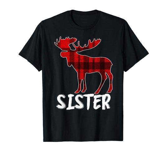 Sister Moose Plaid T-Shirt Christmas Pajama Family Matching