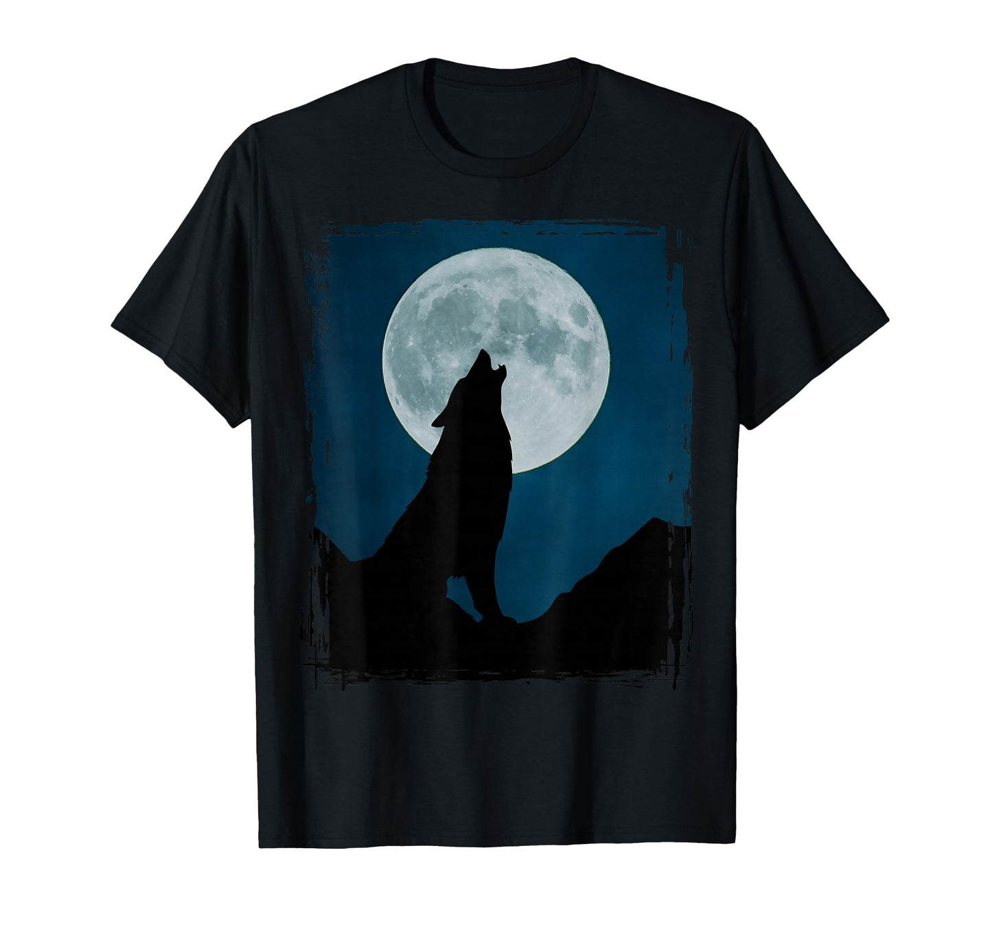 Howling Wolf Silhouette At Full Moon Night Wild Spirit T-Shirt