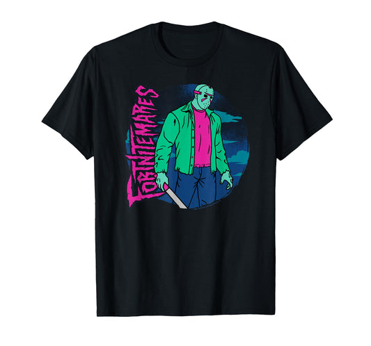Fortnite Halloween Fortnitemares Jason Voorhees Neon Shot T-Shirt