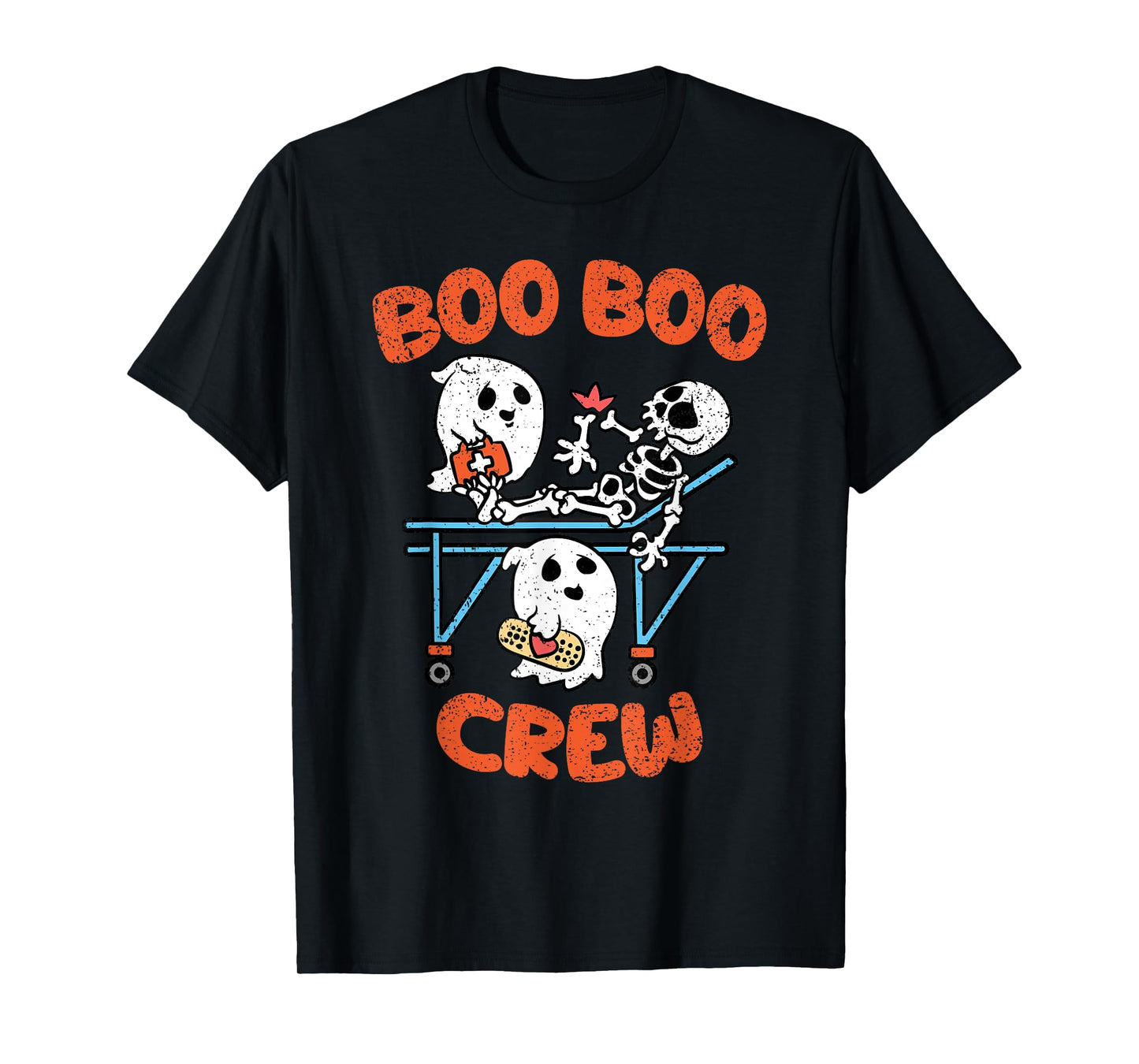 Boo Crew Halloween Costume Funny Skeleton Skull Nurse T-Shirt