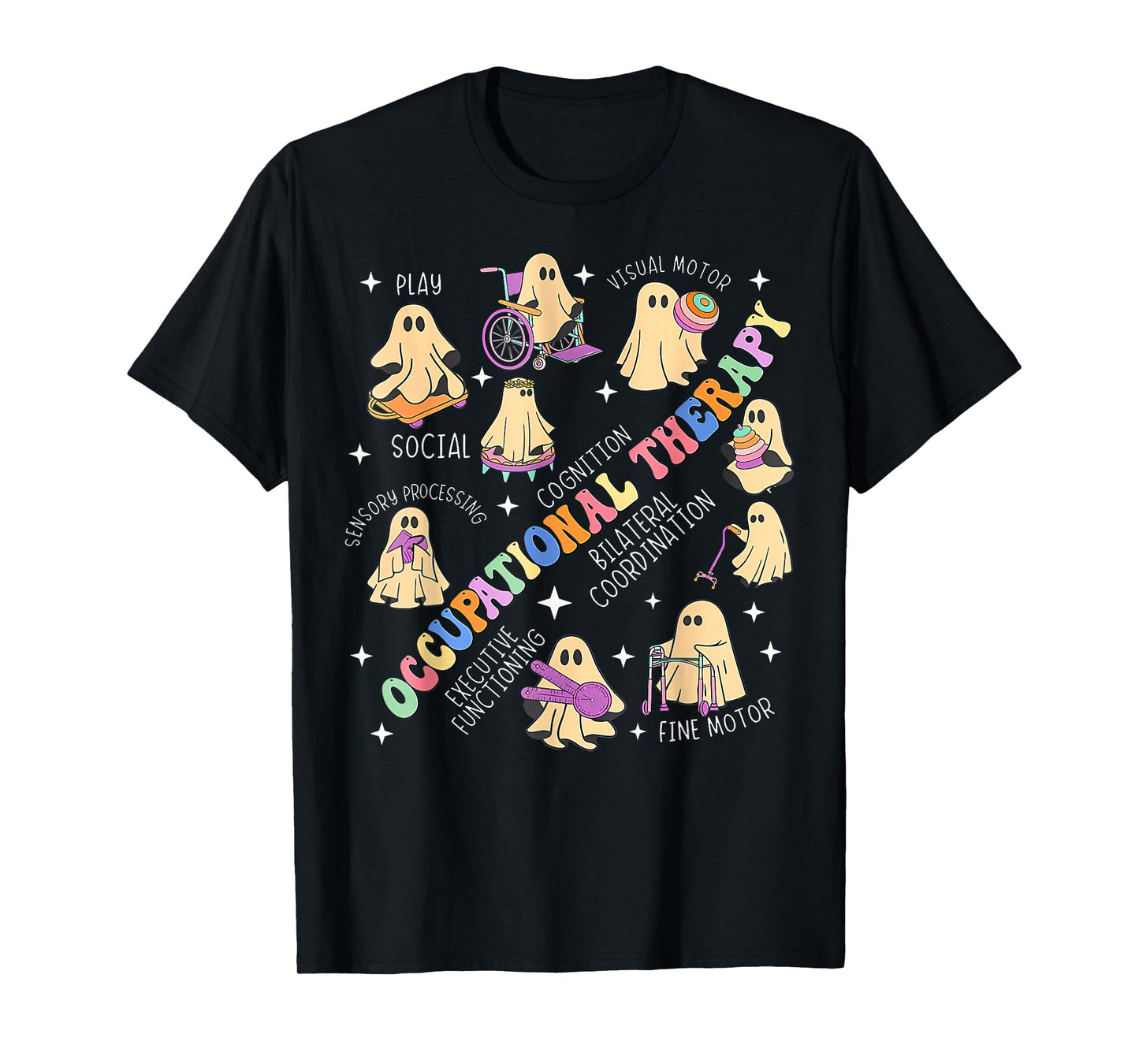 OT Occupational Therapy Therapist Halloween Spooky OTA Ghost T-Shirt