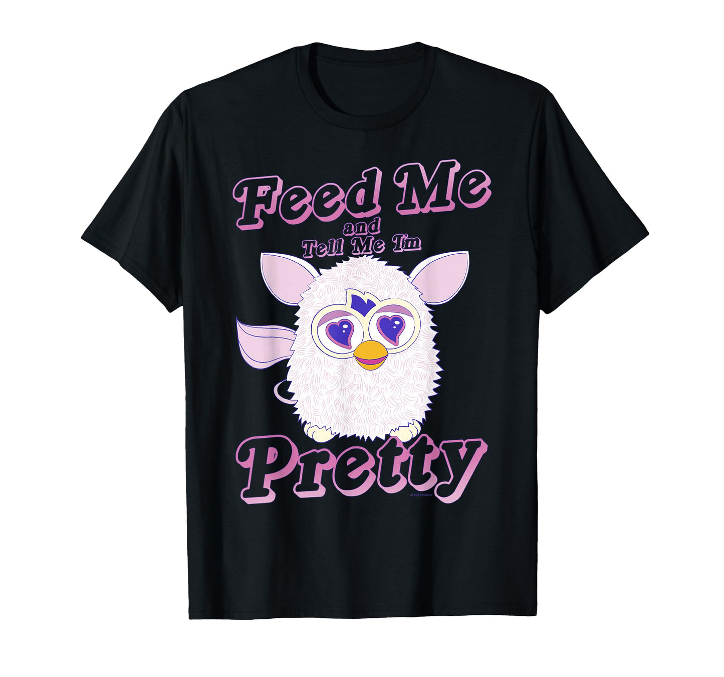 Furby Feed Me And Tell Me I'm Pretty Cute Logo Portrait T-Shirt