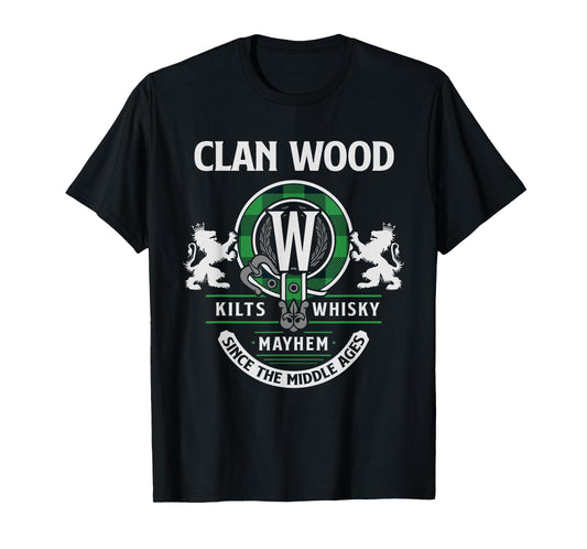 Clan Wood Scottish Surname Family Highland Games T-Shirt