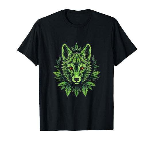 Wolf Cannabis Weed Leaf Marijuana 420 Stoner Wolves Lover T-Shirt