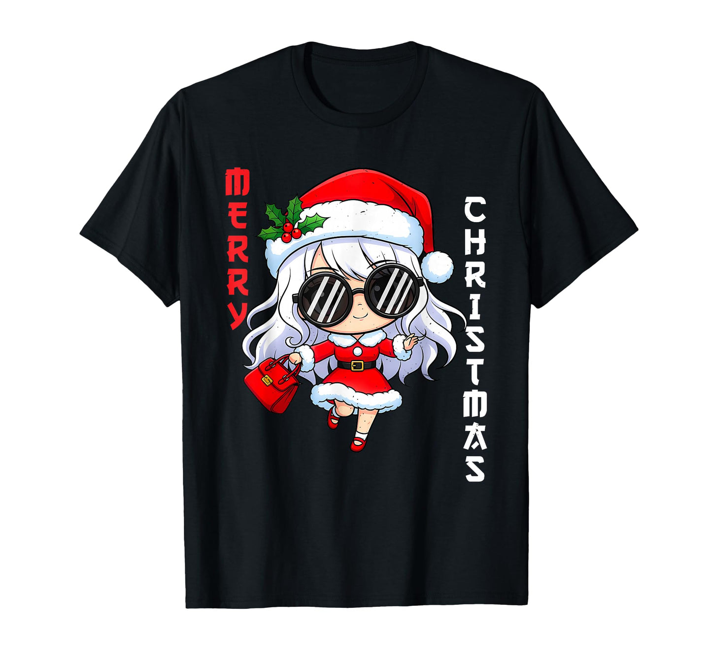 Cute Anime Christmas Pajama Outfit Funny Holiday for Girls T-Shirt