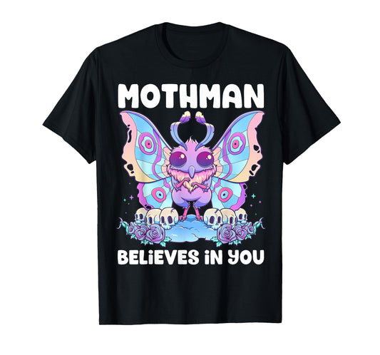 Pastel Goth Mothman Believes You Me Gothic Cryptid Wicca T-Shirt