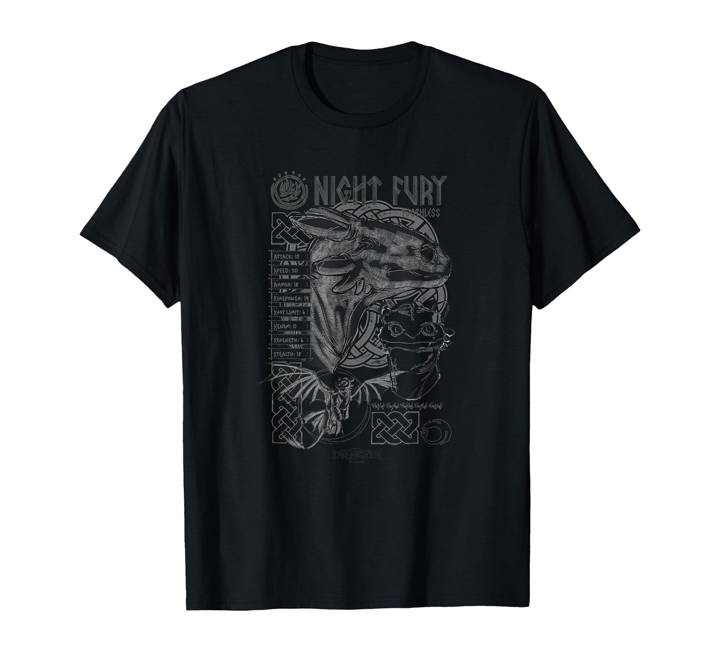 DreamWorks Dragons Night Fury Sketch Toothless T-Shirt